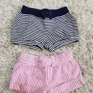 Girls gymboree striped shorts 2T pink & navy.